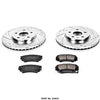 Power Stop K3031 Front Z23 Carbon Fiber Brake Pads with Drilled & Slotted Brake Rotors Kit