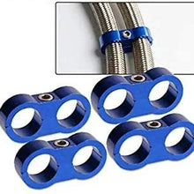 4pcs Blue Braided Hose Separator Clamp Fitting Adapter Bracket AN6 AN8 AN10 AN12 (AN12-24mm)