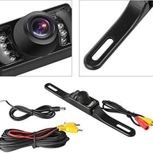 GTP Vehicle Rear View Backup Camera Wide Viewing Angle License Plate Mount Parking Assist Kit - Waterproof High Definition Color w/ 7 Infrared Night Vision LED Universal Car Truck Parking Camera