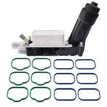 Engine Oil Filter Cooler Housing Adapter Assembly & Gaskets 5184294AE 5184294AC 5184294AD 5184304AD 5184304AE 5184304AF Compatibleu for 2011-2013 Chrysler Dodge J..p RAM Sensors 3.6L V6 Engine
