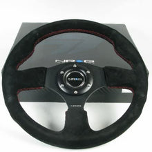 NRG Steering Wheel - 12 (Race) - 320mm (12.60 inches) - Black Suede/Black Spokes with Red Stitching - Part # ST-012S