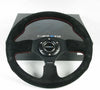 NRG Steering Wheel - 12 (Race) - 320mm (12.60 inches) - Black Suede/Black Spokes with Red Stitching - Part # ST-012S