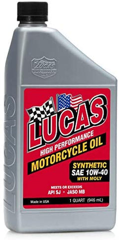 Lucas High Performance Synthetic 4T Motorcycle Oil (1 Qt.)