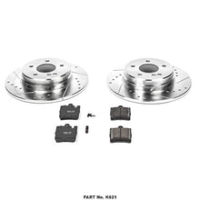 Power Stop K621 Rear Z23 Carbon Fiber Brake Pads with Drilled & Slotted Brake Rotors Kit