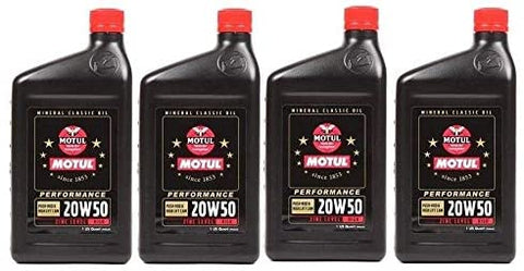 Motul 10W-40 Engine Break-In Mineral Oil 1 Quart - Case of 4 (4 Quarts Total)