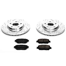 Power Stop K5272 Front Z23 Carbon Fiber Brake Pads with Drilled & Slotted Brake Rotors Kit