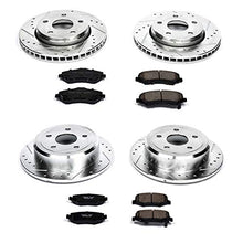 Power Stop K2798 Front & Rear Brake Kit with Drilled/Slotted Brake Rotors and Z23 Evolution Ceramic Brake Pads