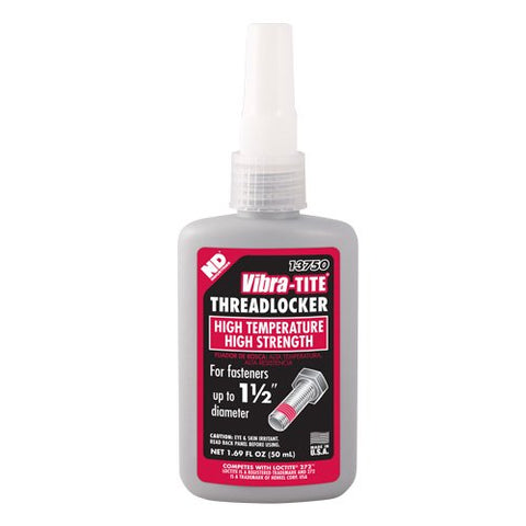 Vibra-TITE 137 Permanent High Temperature and High Strength Anaerobic Threadlocker, 50 ml Bottle, Red