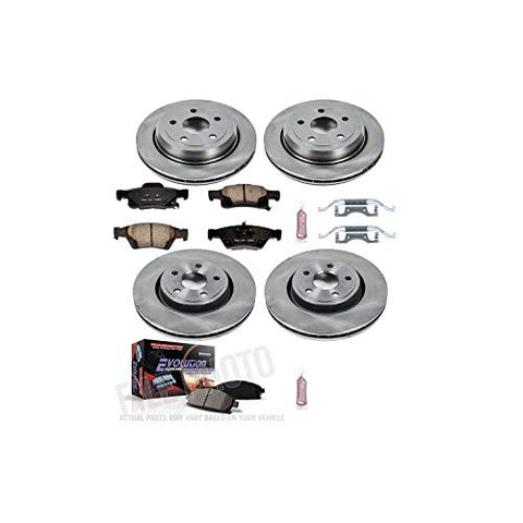 Power Stop KOE6537 Autospecialty Front and Rear Replacement Brake Kit-OE Brake Rotors & Ceramic Brake Pads