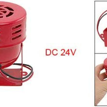 uxcell DC 24V Metal Red Housing Siren Horn Alarm 114dB for Truck Car