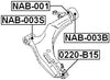 REAR ARM BUSHING FRONT ARM WITH SHAFT - Febest # NAB-003B - 1 Year Warranty