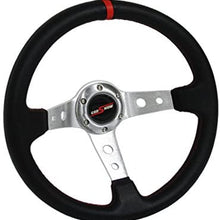 GODSNOW 350mm Deep Dish 6 Bolt Steering Wheel Universal Custom (RED-CHROME)