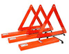 BRUFER 3-Pack Emergency Roadside Safety Triangle with Reinforced Cross Base and Carrying Case