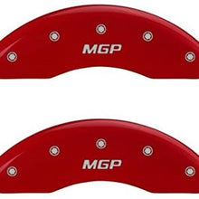 MGP Caliper Covers 20218SMGPRD Red Powder Coat Finish "MGP/MGP " Engraved Caliper Cover with Silver Characters, Set of 4