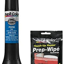 Dupli-Color AFM0378 Sonic Blue Pearl Exact-Match Scratch Fix All-in-1 Touch-Up Paint for Ford Vehicles (SN) Bundle with Prep Wipe Towelette (2 Items)