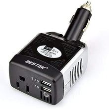 BESTEK 150W Power Inverter 12V to 110V Voltage Converter Car Charger Power Adapter with 2 USB Charging Ports (3.1A Shared) (Black)