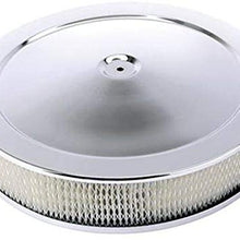 Universal Chrome Deep Dish Performance Air Cleaner, 14 x 3 Inch, 4 Barrel Carb.