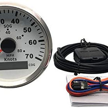 ELING Waterproof GPS Speedometer 0-70Knots Speed with COG for Marine with Backlight 3-3/8'' (85mm) 9-32V (LED Shows Course not Odometer)
