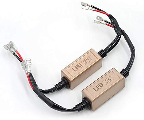 FOORDAY 2 Pcs LED Load Resistor Car LED Headlight Canbus Error Free Computer Warning Canceller Resistor Decoders H1/H3 Enhanced Version Decoder