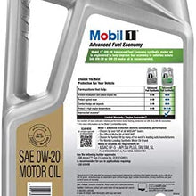 Mobil 1 Advanced Fuel Economy Full Synthetic Motor Oil 0W-20, 5-Quart bundle with Mobil 1 M1-108A Extended Performance Oil Filter