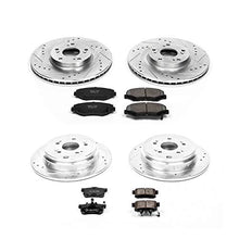 Power Stop K6173 Front and Rear Z23 Carbon Fiber Brake Pads with Drilled & Slotted Brake Rotors Kit