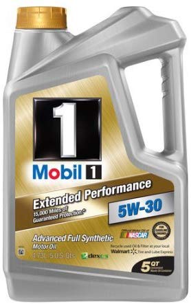 Mobil 1 5W-30 Extended Performance Full Synthetic Motor Oil, 5 qt.