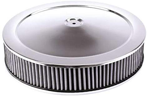 Chrome Air Cleaner with Washable Filter, 14 x 5 Inch