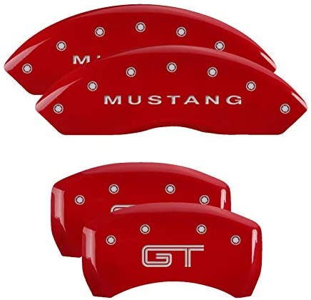 MGP Caliper Covers 10197SMG2RD for 2005-2009 Ford Mustang –Red Brake Covers Mustang/GT (S197) (Set of 4)