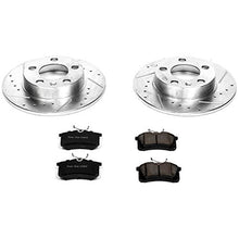 Power Stop K847 Rear Z23 Carbon Fiber Brake Pads with Drilled & Slotted Brake Rotors Kit