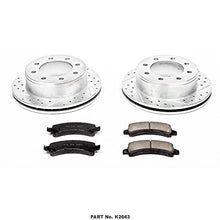 Power Stop K2043 Rear Z23 Carbon Fiber Brake Pads with Drilled & Slotted Brake Rotors Kit