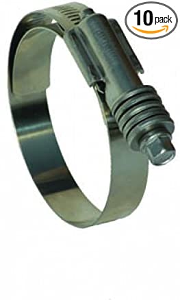 10 Pack Breeze CT-9436 Aero-Seal Constant Torque Liner Clamp with Stainless Screw Effective Diameter Range: 1-13/16