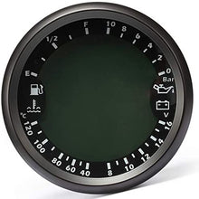 ELING Multi-Functional GPS Speedometer Tachometer Hour Water Temp Fuel Level Oil Pressure Voltmeter 12V 10Bar 85mm with Backlight