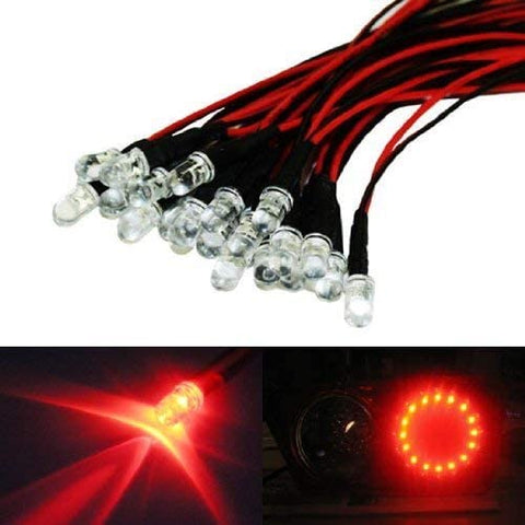 iJDMTOY (20 Brilliant Red 12V LED Emitter Lights Compatible With Tail Lamps, Brake Lights, Angel Eyes Halo Rings or Headlight Retrofit DIY use