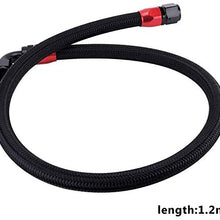 evil energy AN10 Braided Oil Fuel Hose Line Kits 1.2Meter Hose Line With Installed 0 90 Degree Swivel Hose End Fitting