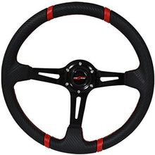 350mm Deep Dish Steering Wheel 6 Bolt Universal Custom (Black Red/Carbon)