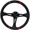 350mm Deep Dish Steering Wheel 6 Bolt Universal Custom (Black Red/Carbon)