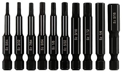 COMOWARE Allen Wrench Drill Bit Set - Hex Bits Set, Magnetic Tips, Quick Release, 10 Pack