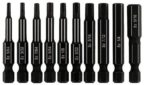 COMOWARE Allen Wrench Drill Bit Set - Hex Bits Set, Magnetic Tips, Quick Release, 10 Pack