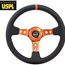 NRG Innovations Reinforced Leather Steering Wheel RST-006OR + U.S. Performance Lab Air Freshener