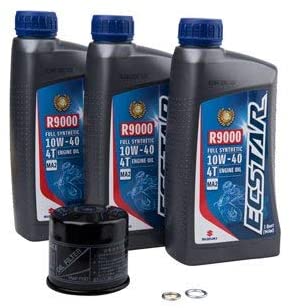 Suzuki ECSTAR R9000 10W-40 Full Synthetic Oil Change Kit for Suzuki V-Strom 650 DL650 2005-2009