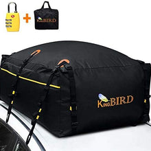 KING BIRD 100% Waterproof Roof Cargo Carrier Bag with Built-in Non-Slip Mat Fits All Vehicles with or Without Rack,15 Cubic Feet