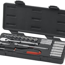 GEARWRENCH 22 Pc. 1/4" Drive 6 & 12 Point Standard & Deep Metric Mechanics Tool Set - 80327