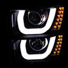 For Chevy Silverado 1500 Pickup Black Dual Halo LED Signal Projector Headlights