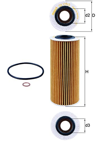 MAHLE Original Filtro de aceite OX 177/3D