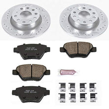 Power Stop K5667 Rear Z23 Carbon Fiber Brake Pads with Drilled & Slotted Brake Rotors Kit