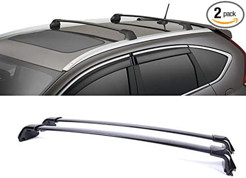 Cyllde 1 Pair Black Aluminum Roof Rack Cross Bars Top Rail Carries Compatible with 12-16 CR-V/item weight 4.99kg