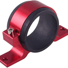 AotoKoop Universal Car Fuel Pump Fuel Filter Mounting Bracket, 60mm Single Clamp Cradle - Red