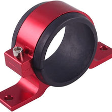 AotoKoop Universal Car Fuel Pump Fuel Filter Mounting Bracket, 60mm Single Clamp Cradle - Red