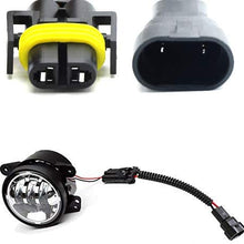 iJDMTOY (2) LED Fog Lamps Conversion Adapter Wires Compatible With 2007-2009 Jeep Wrangler JK (Good With JW Speaker 6045 6145 or Truck-Lite 80275)