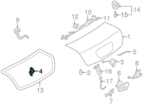 2002-2006 Nissan Altima Trunk Lid Lock Striker Latch OEM NEW